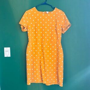 Yellow Polka dotted, short sleeve dress
